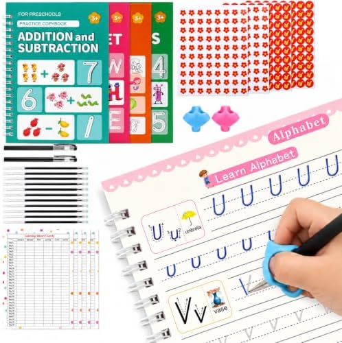 Magic Grooved Writing Practice for kids – 4-Book Set with Pens by Unknown