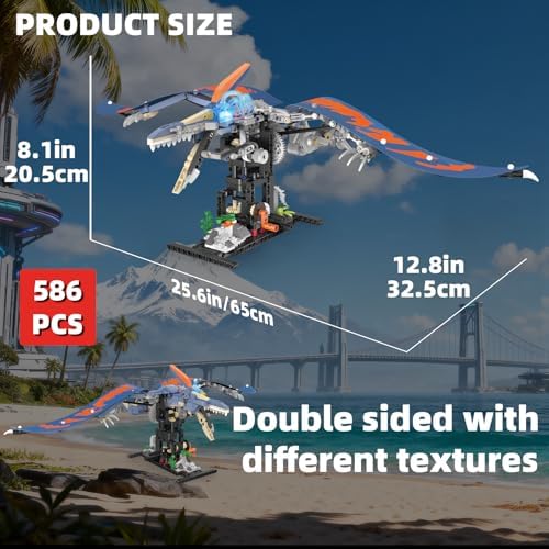 Mechanical Pterosaur Dinosaur Building Set with Lights for Boys - Image 4