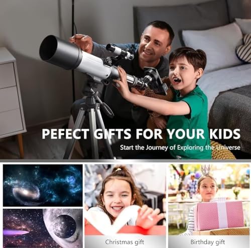 Astronomical Telescope, 70mm Aperture 400mm AZ Mount Refracting Telescope Beginners with AZ Mount Tripod Phone Adapter & Carrying Bag - Image 3