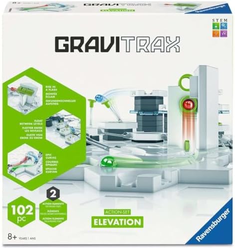 Ravensburger GraviTrax Elevation Action‑Set - Gravity & Magnetic Marble Run System - Challenging STEM Engineering Toy for Kids - Critical Thinking & Problem‑Solving - Ages 8+ by Ravensburger