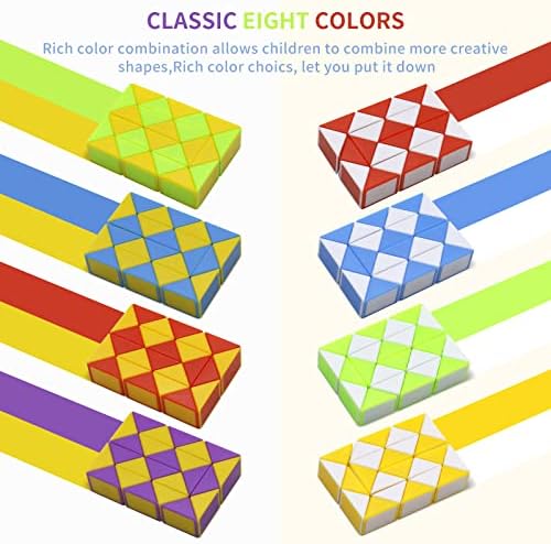 24 Pack 24 Blocks Mini Fidget Snake Cube Mini Twist Puzzle Cubes Magic Speed Cubes Toy for Kids Party Bag Fillers, Party Supplies - Image 3