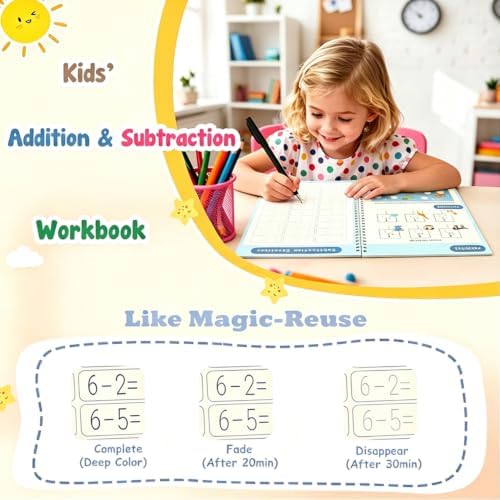 Magic Grooved Writing Practice Books for Kids, Reusable Tracing Workbooks - Image 4
