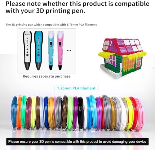 Kretrum 40 Colors PLA 3D Pen Filament Refills Compatible with SCRIB3D MYNT3D PIKA3D 3D Pen Most 1.75mm 3D Prining Pens NOT FIT 3Doodler Start Pen - Image 4