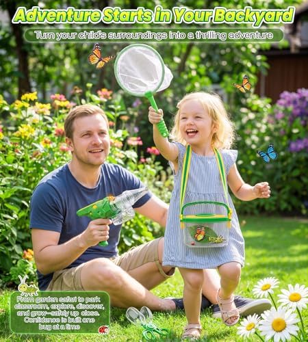 Bug Catcher for Kids, Bug Vacuum Catching Kit with Bug Collector Butterfly Net Magnifying Glass Bugs Grabber Insect Catcher Tweezers, Outdoor Explorer Toys Gift - Image 6