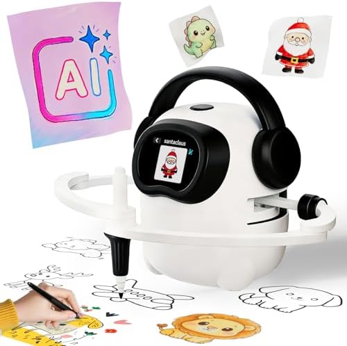 AI Drawing Robot for Kids, 10000+ Free AI-generated Images,Regularly Updated Image Library,Educational Learning Toys for Boys & Girls Ages 3-8 ,AI Enlightenment Painting Toy for Birthday Gift (Black) by Unknown