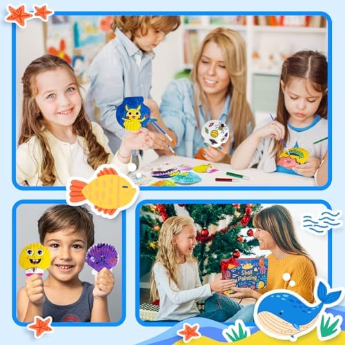 Eleanore's Diary Kids Sea Shell Painting Kit Glow in the Dark Painting - Image 6
