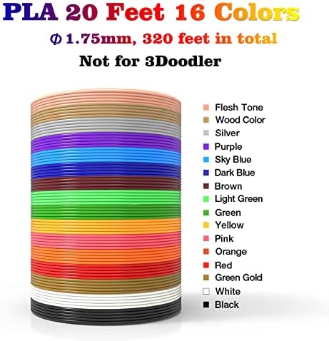 16-Color 320ft PLA 3D Pen Filament Refills - 1.75mm, 250 Stencils eBook - for SCRIB3D P1 and MYNT3D Pens - Image 2