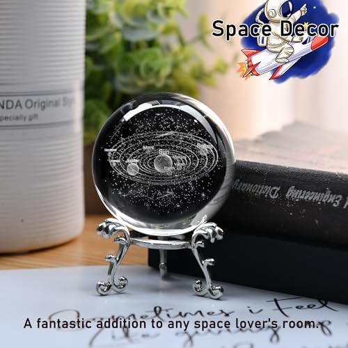 IFOLAINA 3D Solar System Crystal Ball 60mm Laser Engraved Glass Sphere - Image 5