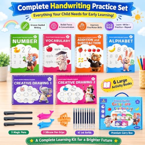 Magic Grooved Writing Practice for Kids 3-5, Large Letters grooved - Image 2