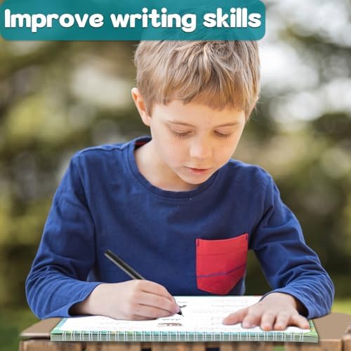 chiazllta Grooved Cursive Handwriting Workbook with Disappearing Ink Pens Magic Reusable Grooved Cursive Writing Practice for Beginners Kids Kickoff Student Workbook Homeschooling Supplies (Words) - Image 6