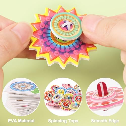 CCINEE 30 Pack Mini Paper Spinning Top Puzzles for Kids - Image 4