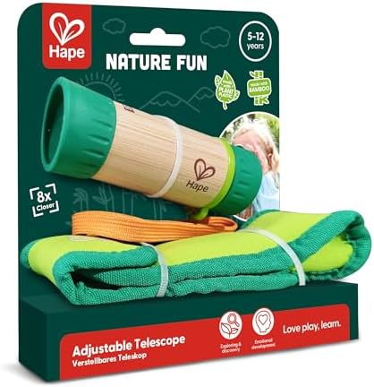 Hape Adjustable Telescope| Bamboo Spy Gear for Kids with 8X Magnification - Image 2