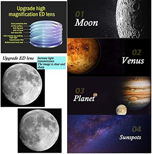YXCKG Astronomical Telescope 70076, Telescope for Kids&Astronomy Beginners White Portable Refractor Telescope Kit with Adjustable Tripod, F11.25 Focal Ratio (Size : Set C) - Image 2