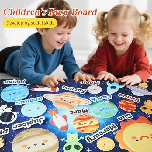 Solar System for Kids Toys, Children's Space Felt Board, Montessori Toys Outer Space Sensory Board, Gifts for Boys and Girls, Planetary Toys Suitable for Toddler Aged 3-8 - Image 3