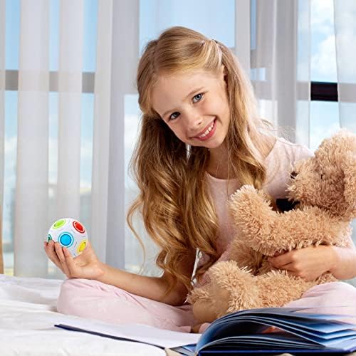 Vdealen Magic Rainbow Puzzle Ball, Fidget Ball Puzzle Brain Teaser Fidget Toy for Boys & Girls- Birthday Party Easter Valentines Christmas Stocking Stuffers for Kids Teen & Adults(Off White) - Image 6