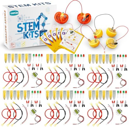 Science Kits for Kids Age 8-12, 6 Pack Fruit Battery Bulk STEM Circuit Kits by Yutin