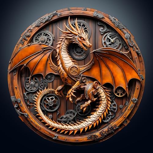 KAAYEE Wooden Puzzles Adults, Mechanical Dragon Jigsaw Puzzle 8.5 * 8.4in - Image 6