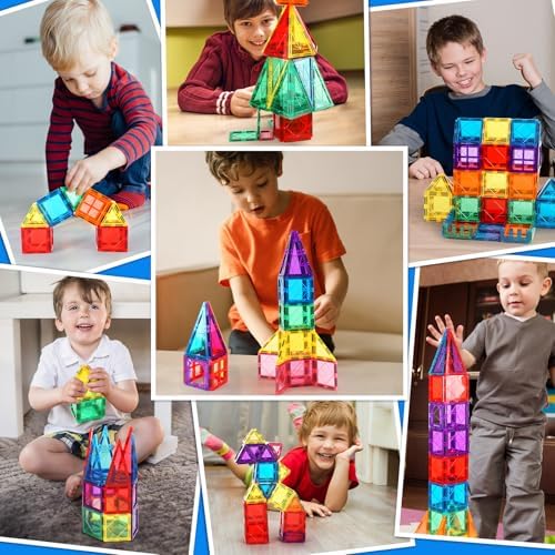 Mruikeny 100PCS Magnetic Tiles Kids Toys - Magnetic Building Blocks - Image 4