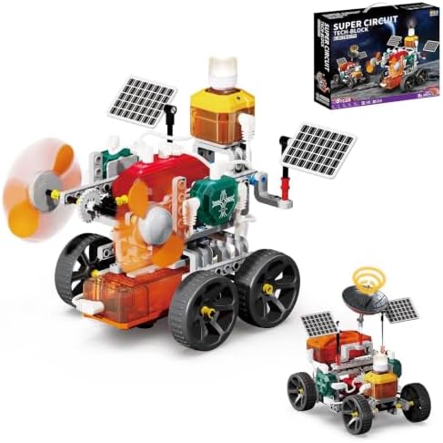 2-in-1 STEM Kit for Kids 3+, 218 Pcs Circuit & Car Building Set by HOMHAPY