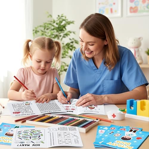 Bulk Medical Activity Books, 24Pcs Mini Game Coloring Book Set for Kids - Image 4