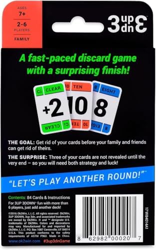 Ok2Win 3UP 3DOWN Card Game - Fast-Paced Easy-to-Learn Family Fun for Ages 7+ - Image 2