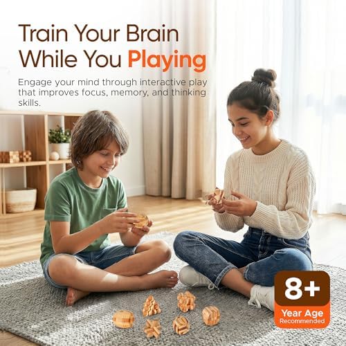Wooden Brain Teaser Puzzles, 12pcs 3D Brain Teasers for All Ages - Image 4