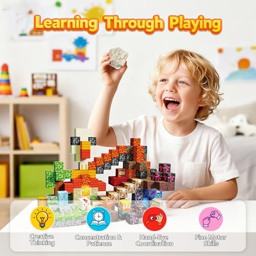 Magnetic Building Blocks STEM Toy Magnet Cubes for Kids 4-12 - Image 4