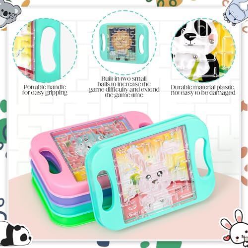 JellyArch 24 Pcs Mini Maze Puzzle Bulk for Kids Maze Cubes, Classical - Image 3