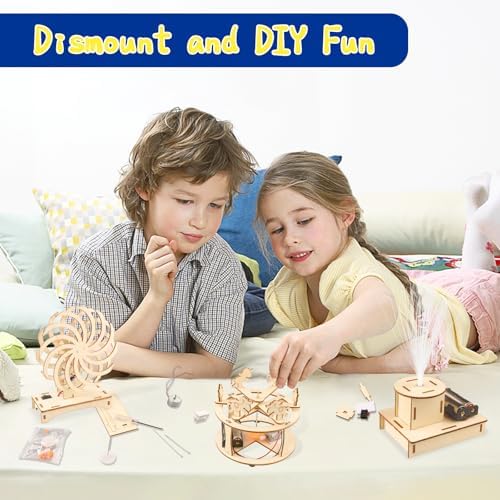 6-in-1 STEM Science Kits for Kids, Wood Arts and Craft Kits, STEM Toys for Boys Girls Age 8-12 5-7 8 10 12 13 14 Gift Idea, 3D Puzzles Building Engineering Model Set - Image 5