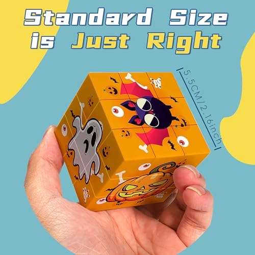 Halloween Speed Cube 3x3 Magic Cubes, Party Puzzle Game Toys, Educational Brain Teasers for Kids - Image 4