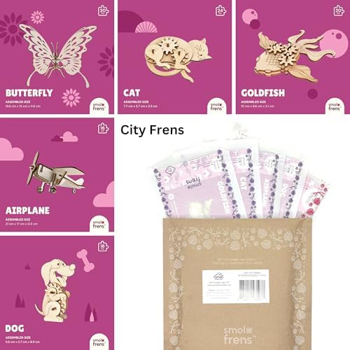 3D Wooden Puzzles for Kids Ages 8+, 5 Pack Animal Puzzles, FSC-Certified Wood, Plastic-Free Toy, STEM Kit for Kids Teens Adults, Wood Craft Model Kit, Individually Wrapped Party Favors - City Frens - Image 2
