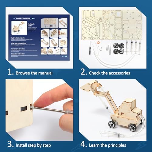 ADUSRIZ 6 in 1 STEM Kits for Kids, Wood Craft Kit for Boys Age 8-12, Science 3D Puzzles Projects, Wooden Building Kids Activity Packs Toys Gifts for 5 6 7 8 9 10 11 12 Year Old Boys Craft Kits - Image 5