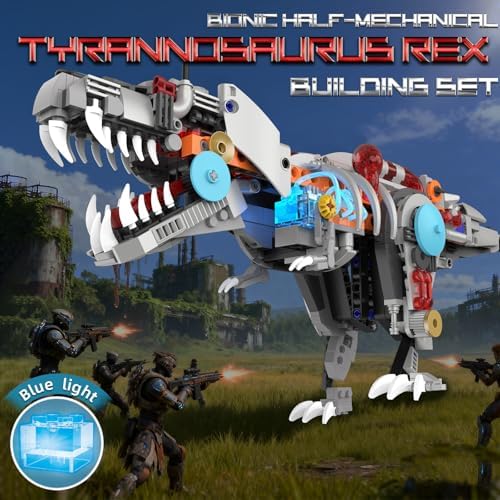 Mechanical T-Rex Dinosaur Building Set with Lights for Boys 8-14 - Image 2