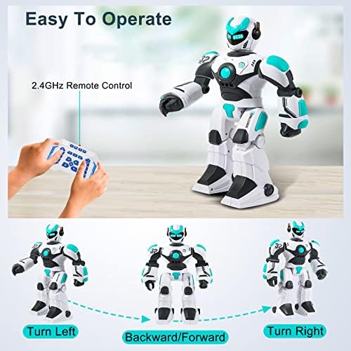 HPROMOT RC Robot Toy| Voice & Gesture Control| Walking Dancing Singing| Ages 6+ | Remote Gesture & Voice Control | Walks | Dances & Sings | Rechargeable | Educational Gift for Boys & Girls Ages 6+ - Image 2