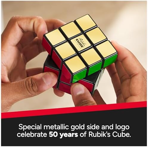 Rubik’s Cube, Special Retro 50th Anniversary Edition, Original 3x3 Cube Collectible & Desk Décor, Problem-Solving Brain Teaser, Fidget Toy, Sensory Puzzle for Adults, Teens, Kids, for Ages 8 & Up - Image 4