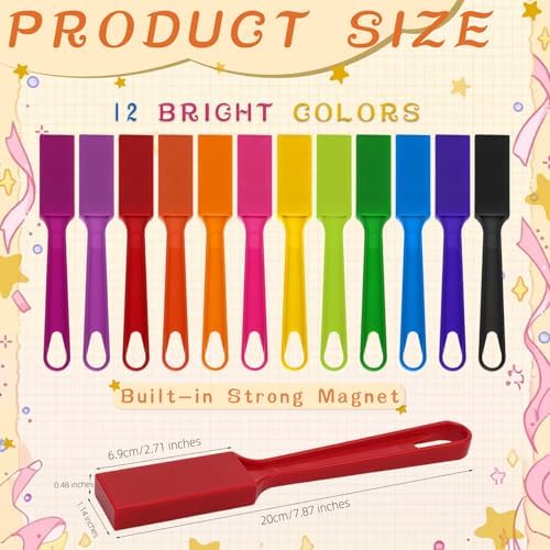 SAYAYA 24 PCS Magnetic Bingo Wands 7.87 Inch 12 Colors Magnet Sticks for Bingo Chips, Family Game Night, Science Learning, Counting Activities, and Educational Fun, Classroom Supplies - Image 2