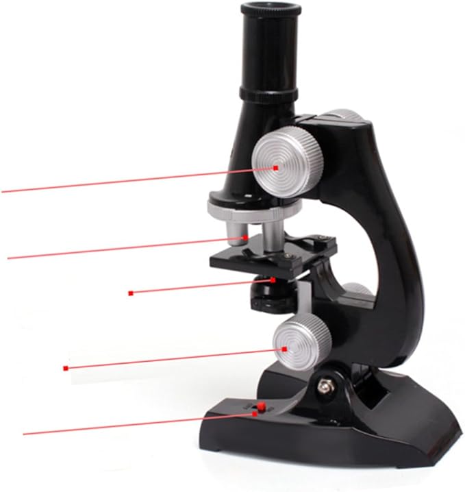 Optical Microscope Kit for Science Educational with Lens Specimens Tweezers Collection Bottles Stem Biology Microscope for Early Development and Observation Skills