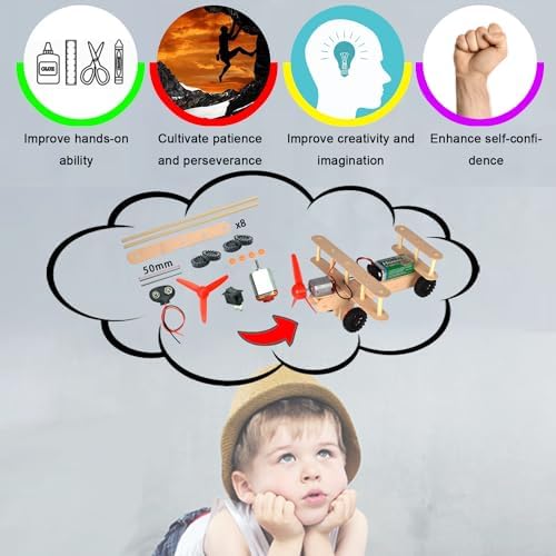 EUDAX 465PCS DC Motor Kit STEM Mini Electric Motor Kit for DIY Science Projects, LED Light Vanes Propeller, AA Battery Holder, Plastic Gears, Electrical Engineering Kit for Education Projects - Image 5