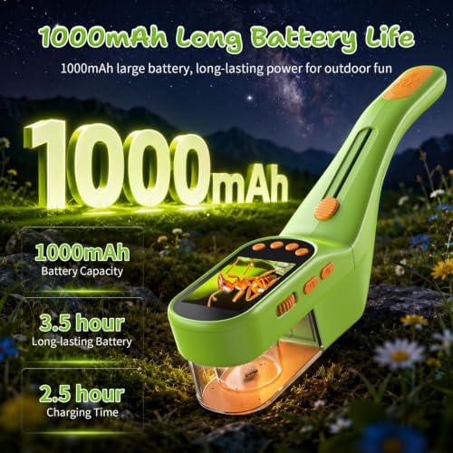 Bug Catcher for Kids, 500X Zoom, 2.4" Screen, STEM Toy 4-8, Lime - Image 5