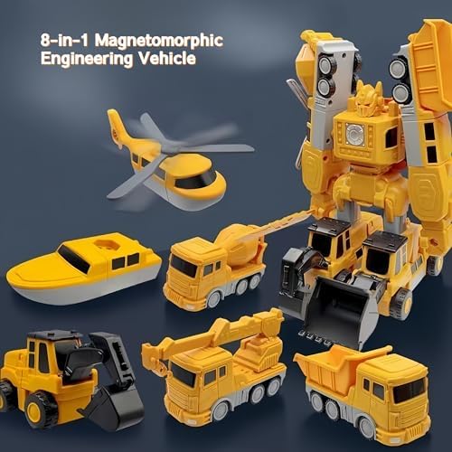Magnetic Transform Engineering Car Assembled Toys with Storage Box, Magnetic Cars and Trucks for Kids,Magnetic Blocks for Toddlers,Outdoor Activities for Kids Ages 3-5 4-8 - Image 2