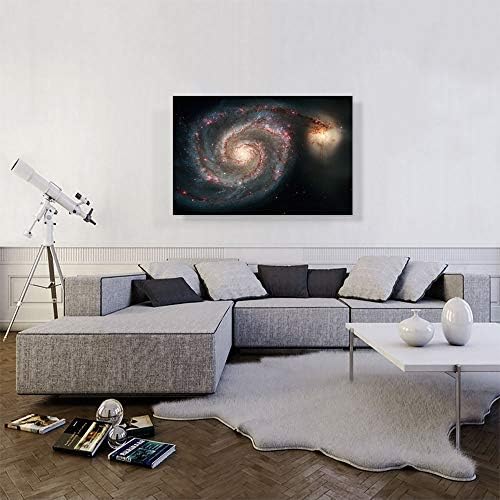 ARTCANVAS Hubble Telescope Spiral Whirlpool Galaxy Canvas Art Print Stretched Framed Painting Picture Poster Giclee Wall Decor - 40" x 26" (1.50" Deep) - Image 2