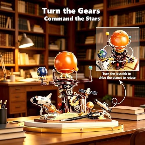 Spinning Solar System Space Building Set with Book Base, Compatible with Lego Space, Rotatable Planets & Rocket Sets, 672PCS STEM Educational Mechanical Space System Toys for Boys Girls Adults - Image 6