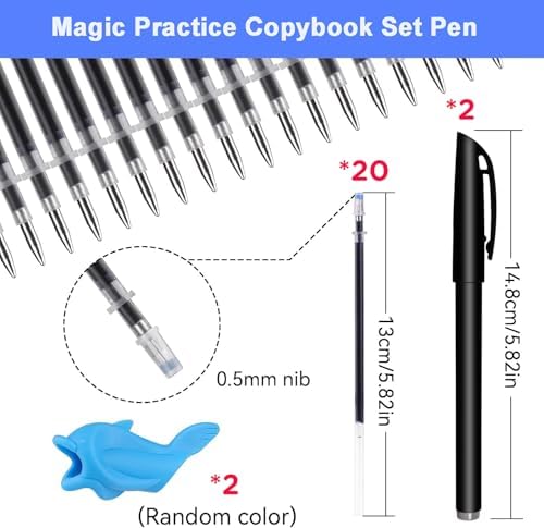 AALGO Magic Pens & Refills for Magic Copybooks,Disappearing Ink Pen for Magic Grooved Writing Practice Books,Grooved Handwriting Replacement Pens for Reusable Workbooks - Image 2