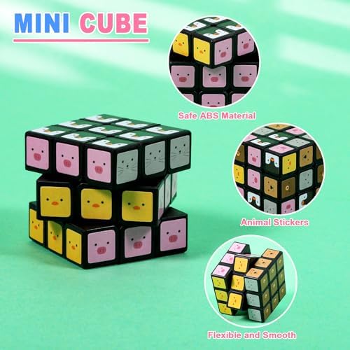 48 Pack Animals Mini Cube Bulk, 1.18 Inch 3x3x3 Small Puzzle Cubes Set, Animal Themed Birthday Party Favors, Classroom Rewards Prizes, Stocking Stuffers, Easter Basket Fillers for Kids - Image 4