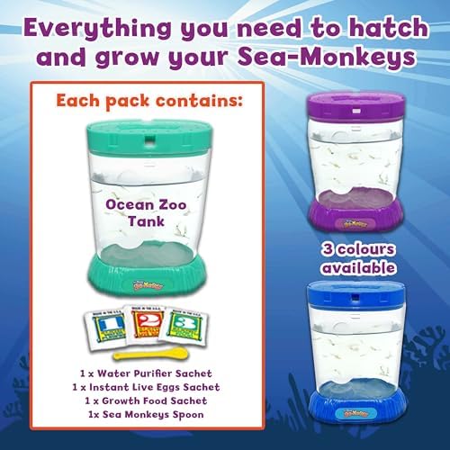 The Original Sea Monkeys - Ocean Zoo - Grow Your Own Pets Science Kit- Includes Eggs, Food, and Water Purifier, Color May Vary - Image 2
