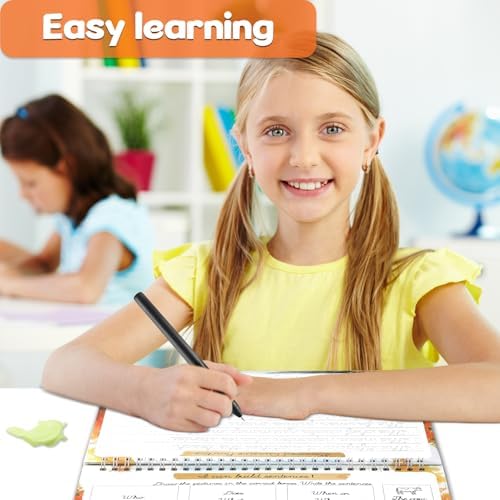 chiazllta Grooved Cursive Handwriting Workbook with Disappearing Ink Pens Magic Reusable Grooved Cursive Writing Practice for Beginners Kids Kickoff Student Workbook Homeschooling Supplies (Sentence) - Image 5