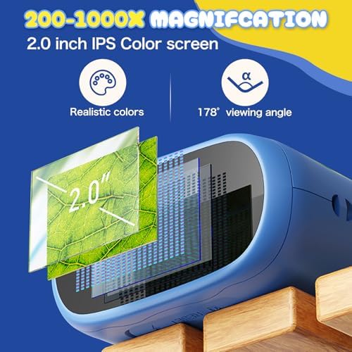 2 in 1 Microscope and Telescope, 4K 2.0" Screen, 1000X Microscope for Kids - Image 3