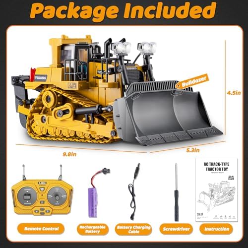 Remote Control Bulldozer Toys, Construction Vehicles Trucks for Kids - Image 7