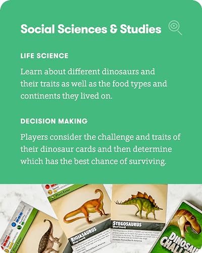SimplyFun Dinosaur Challenge - Learn About Dinosaurs and Situational Analysis - Engaging and Educational Kids Card Game - 2 to 4 Players - Ages 7 & Up - Image 5