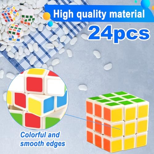 GOLDGE 24 Mini Cube Puzzles, 1.18in 3x3 Magic Cube Set - Image 3
